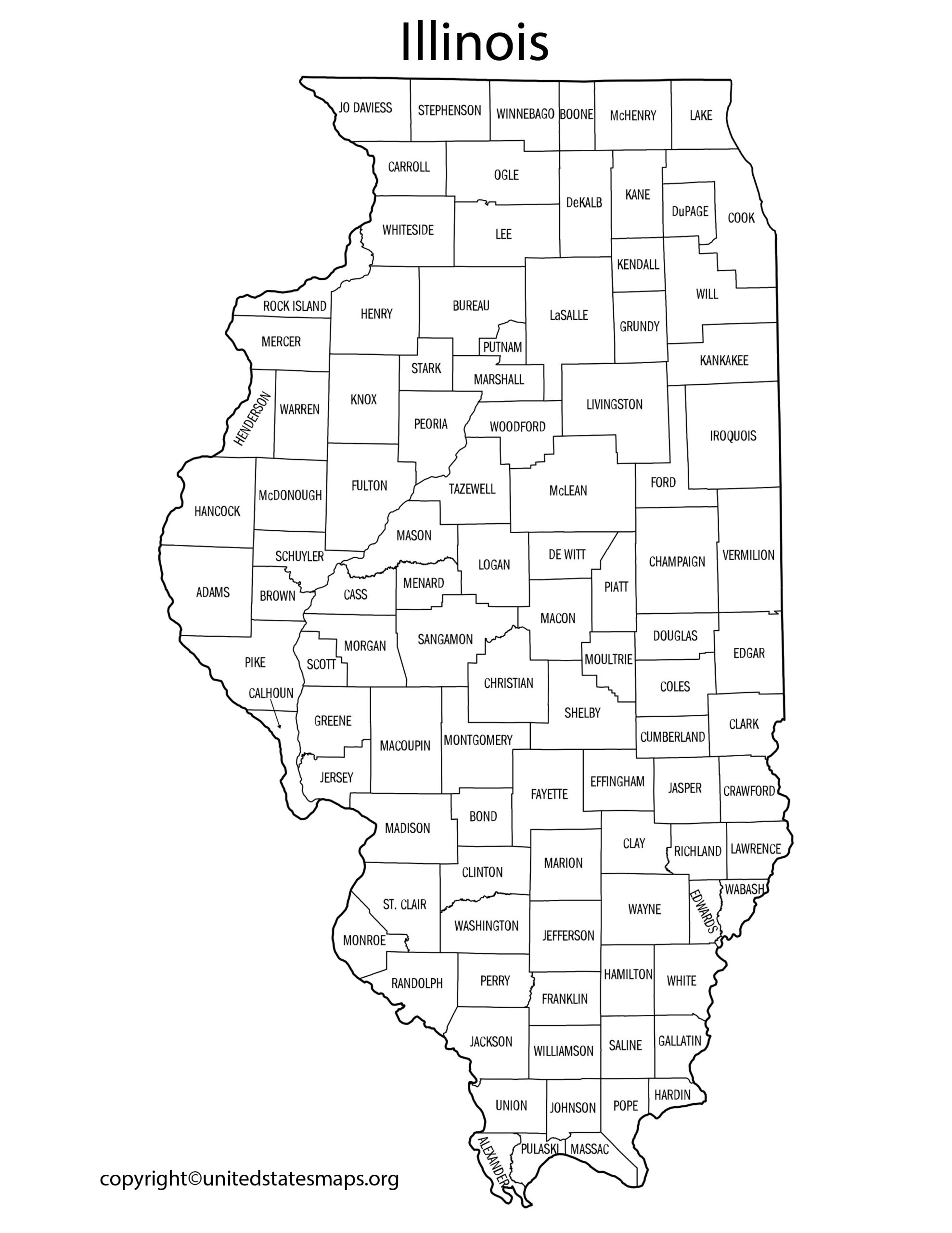 Illinois County Map | Map of Illinois Counties with Cities