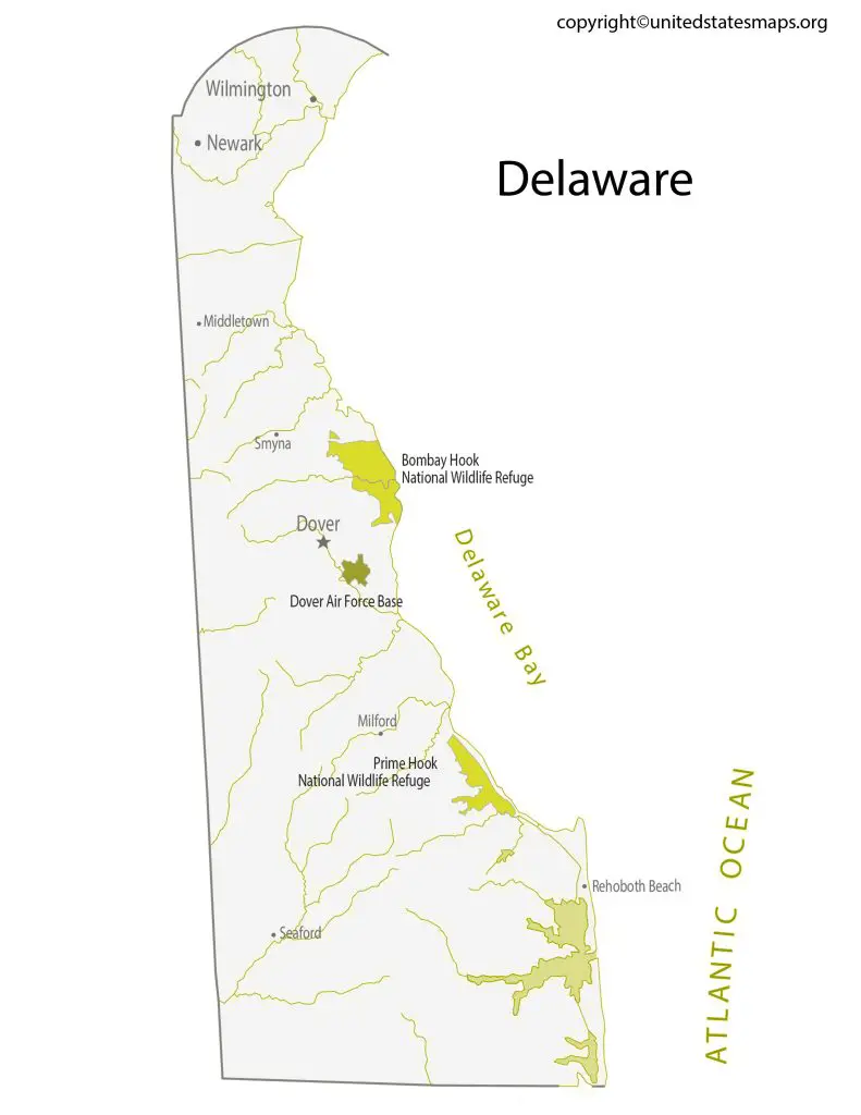 Delaware Map with Counties