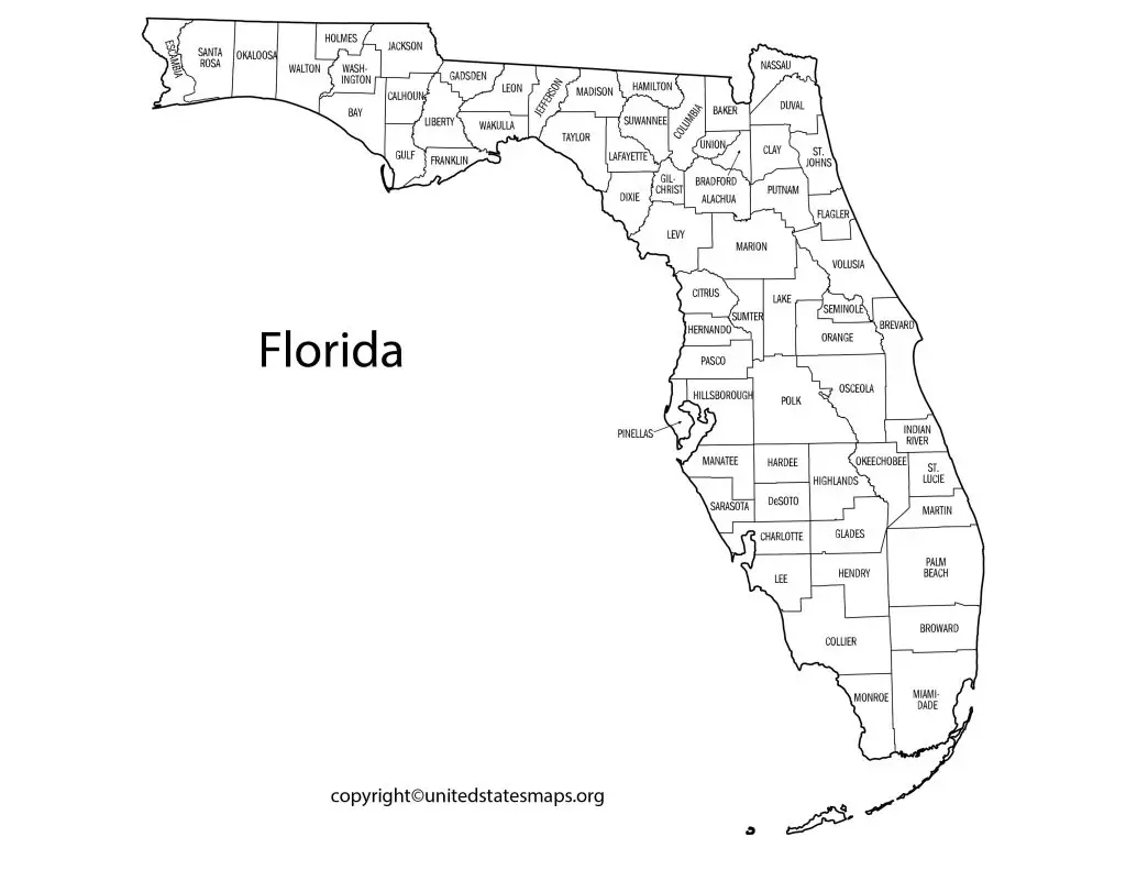 Florida Map by County