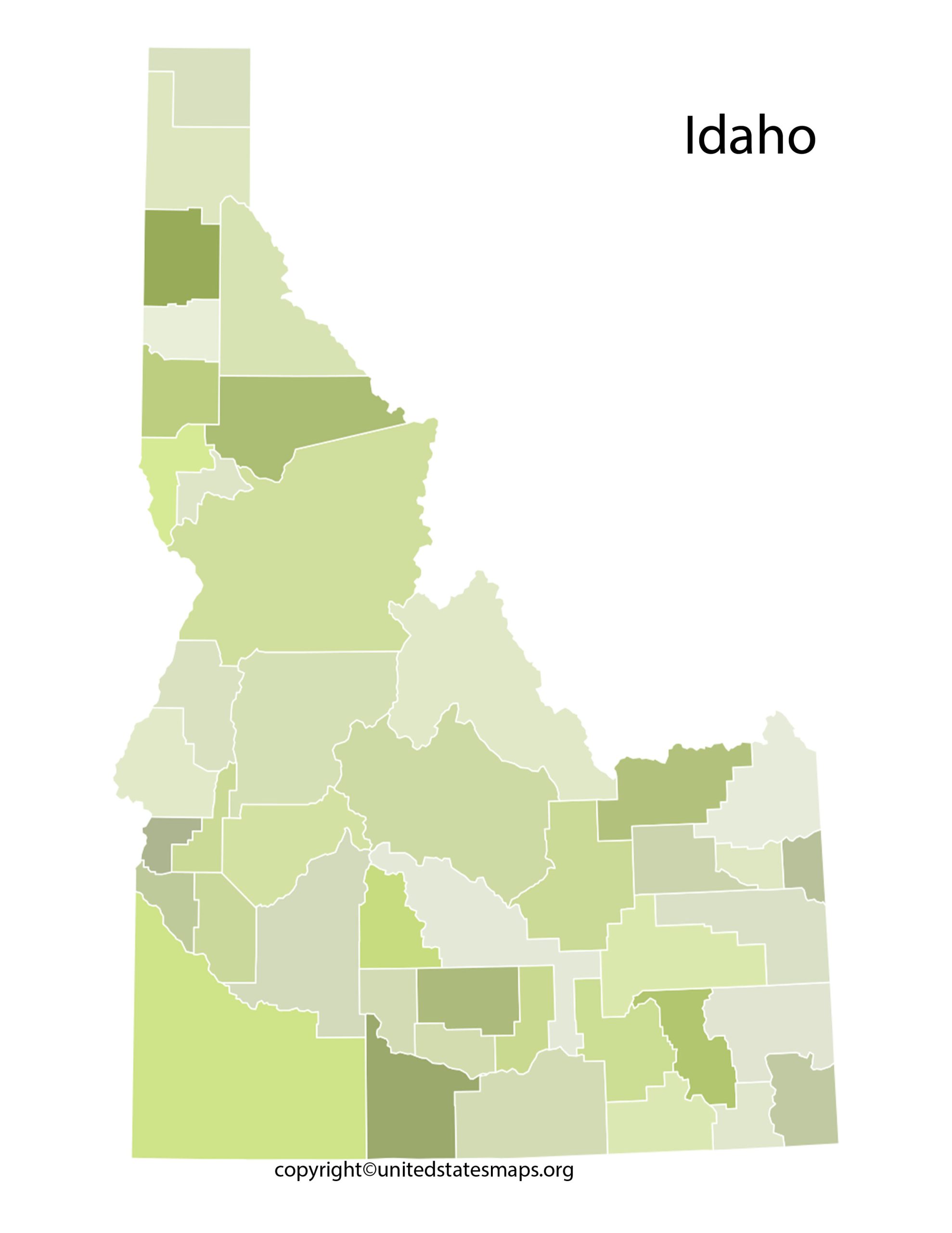 Idaho County Map County Map of Idaho with Cities