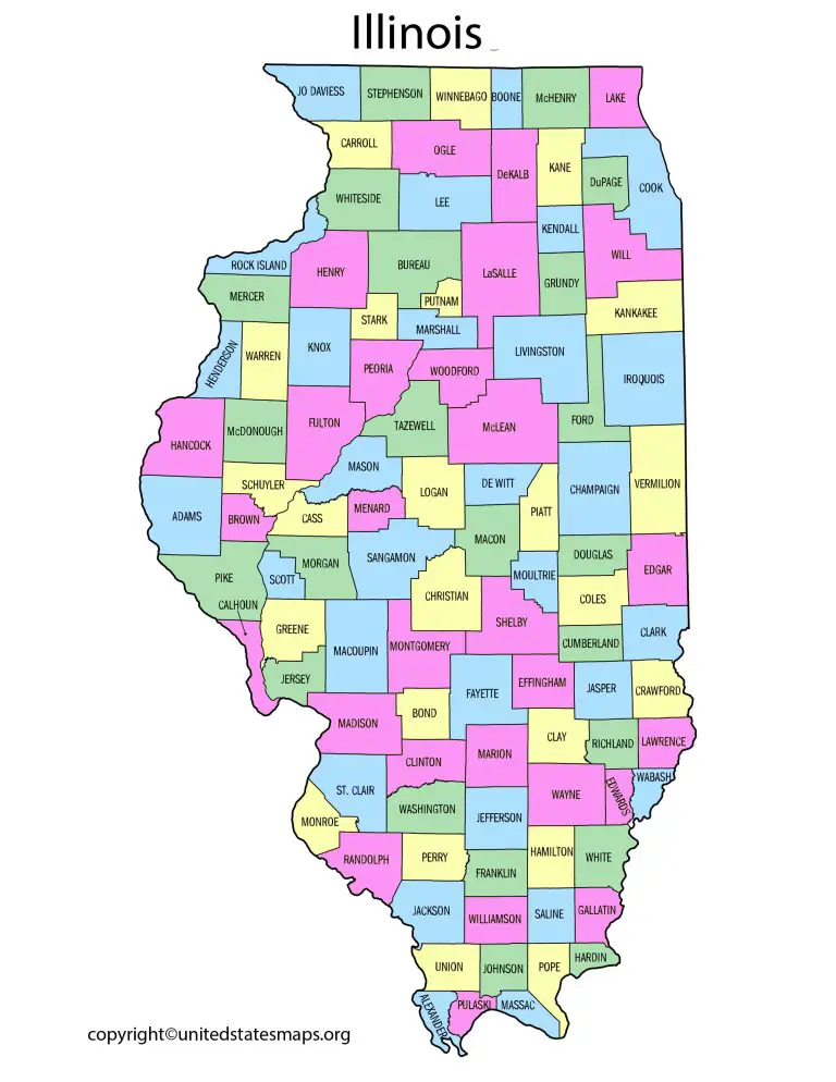 Illinois County Map | Map of Illinois Counties with Cities