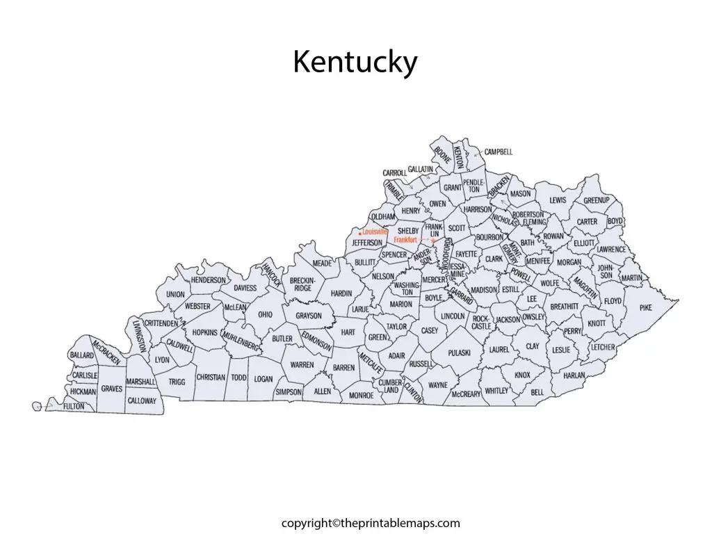 Kentucky County Map