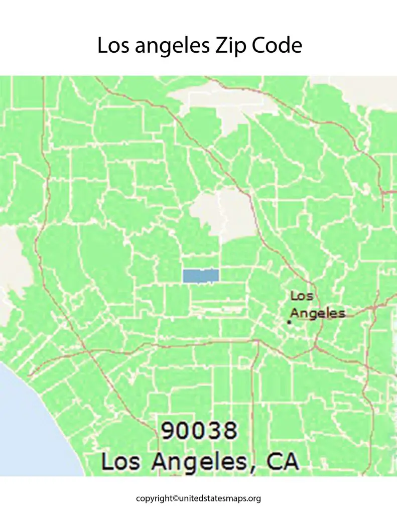 Los Angeles Map with Zip Codes