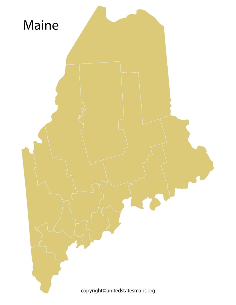 Maine Map with Counties