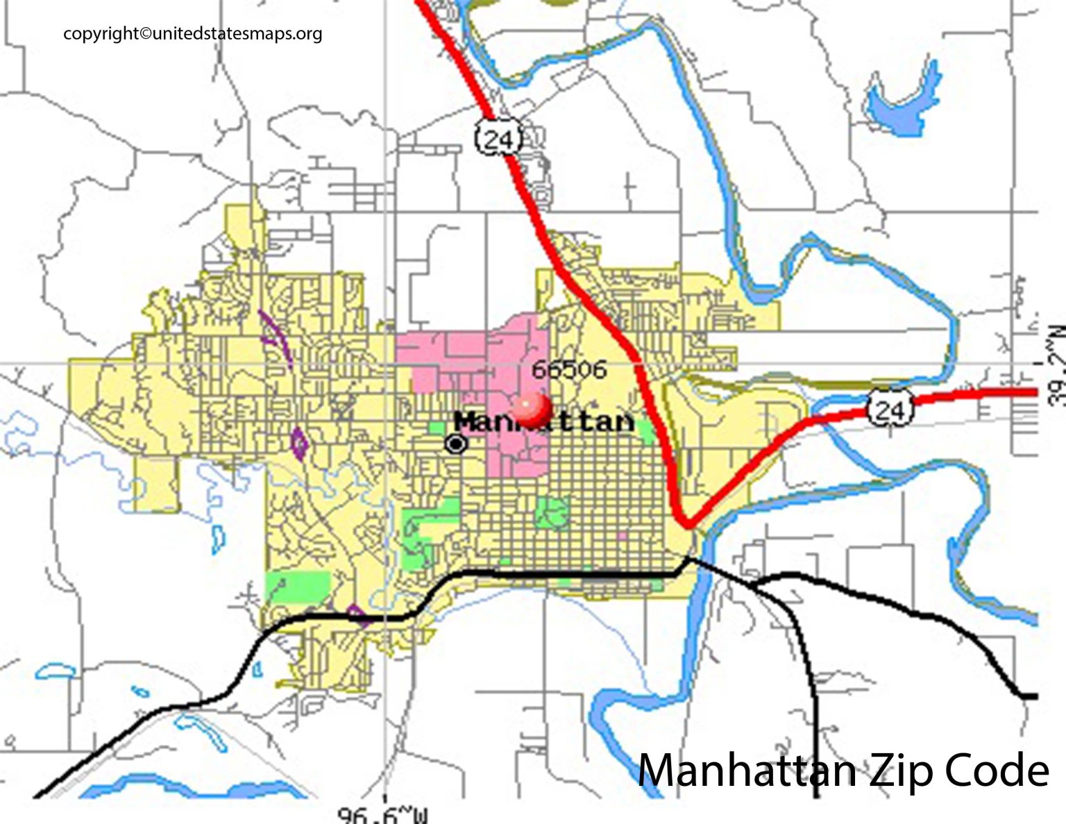 Manhattan Zip Code Map | Zip Code Map of Manhattan
