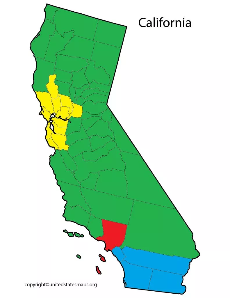 California County Map | County Map of California with Cities