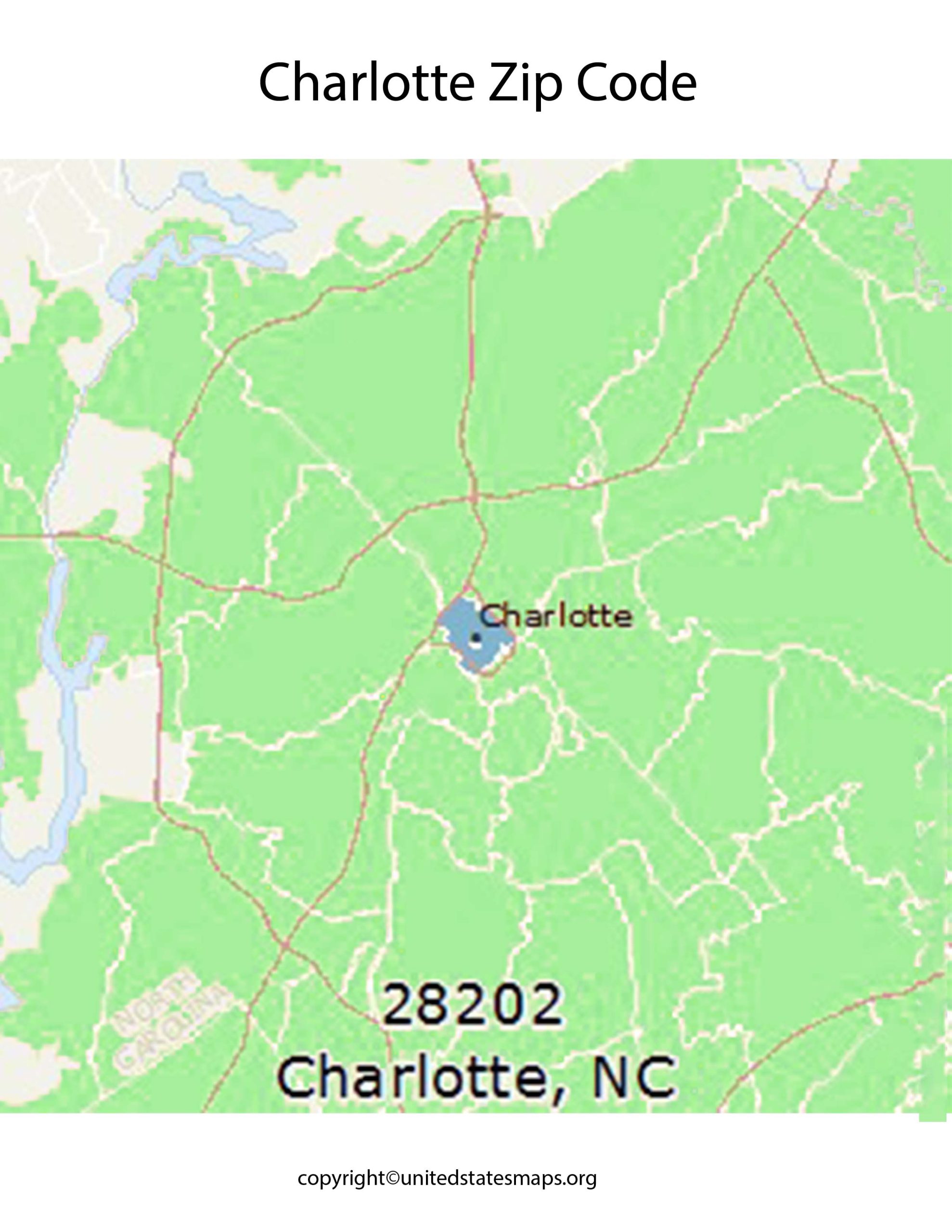 Charlotte Zip Code Map Map Of Charlotte With Zip Codes