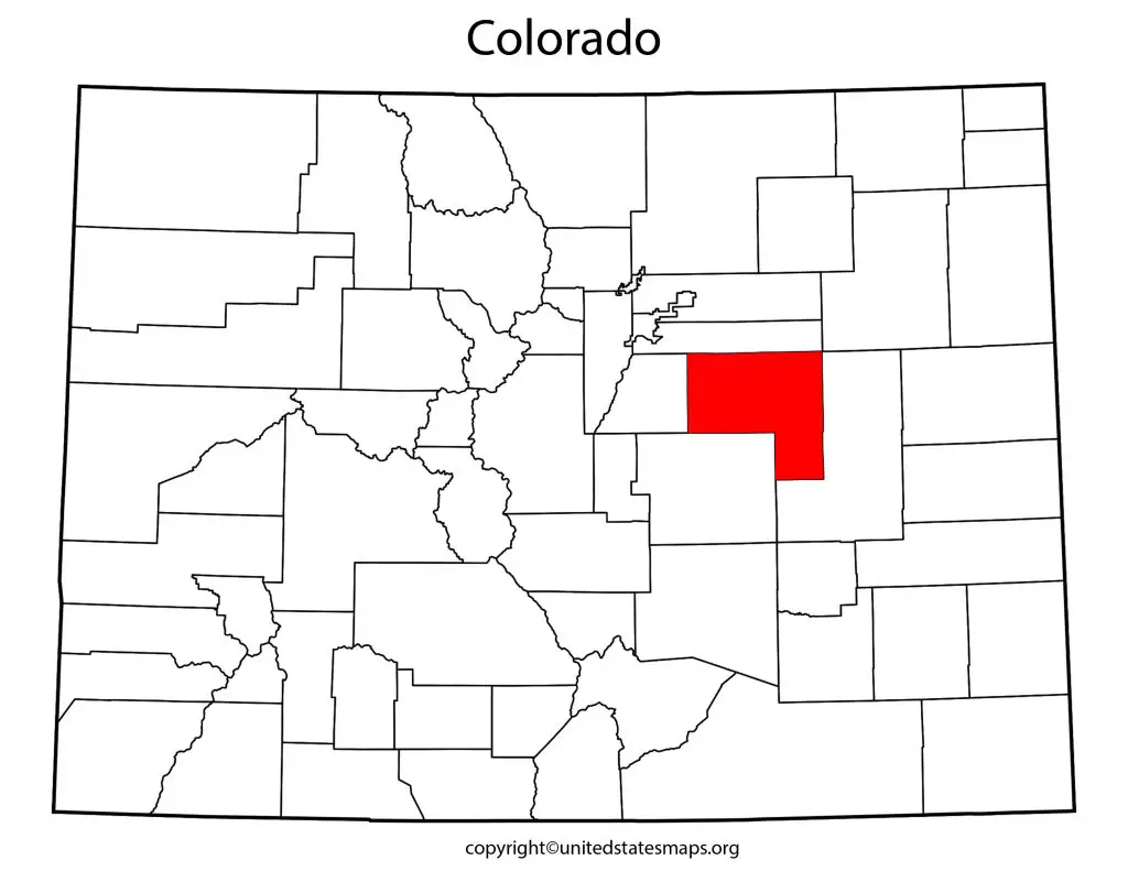 Map of Colorado Counties with Cities