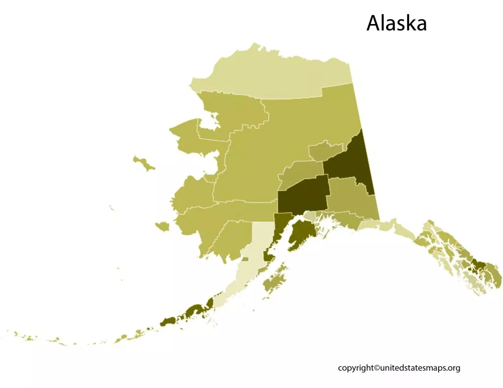 Alaska County Map | County Map of Alaska with Cities