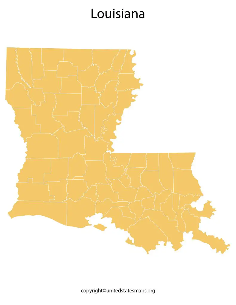 Map of Counties in Louisiana