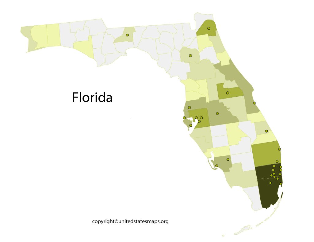 Map of Florida Counties and Cities
