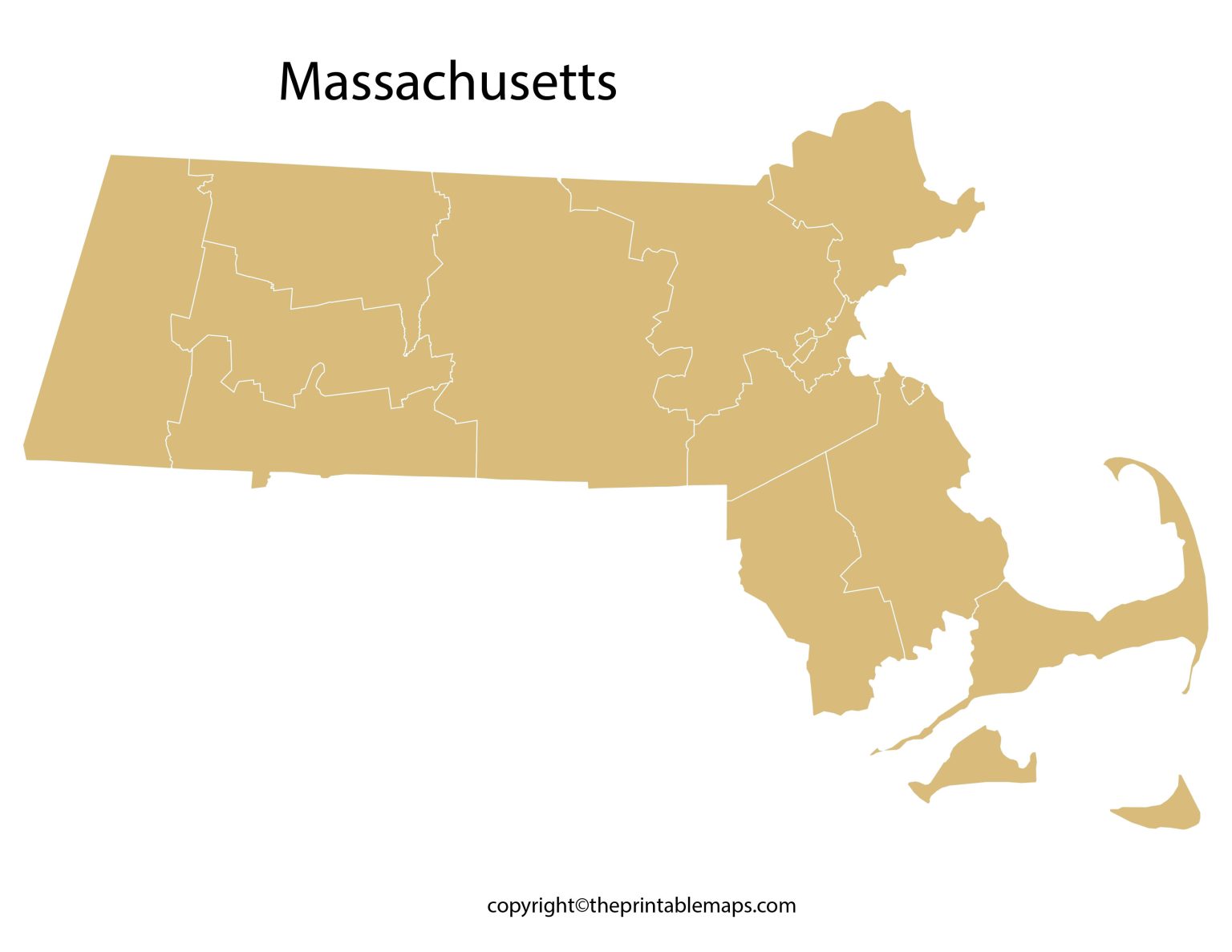 Massachusetts County Map | County Map of Massachusetts