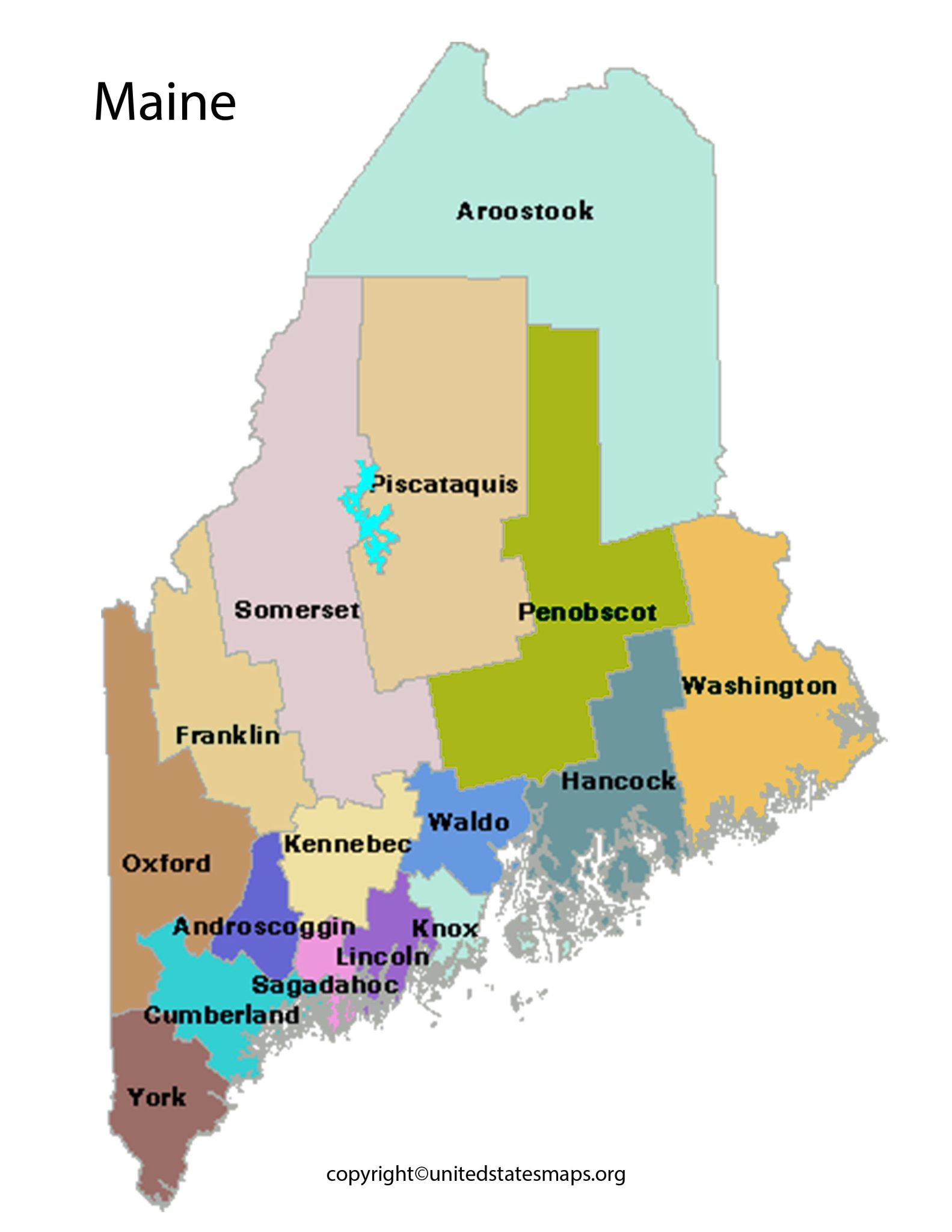 Maine County Map | Map of Counties in Maine with Cities