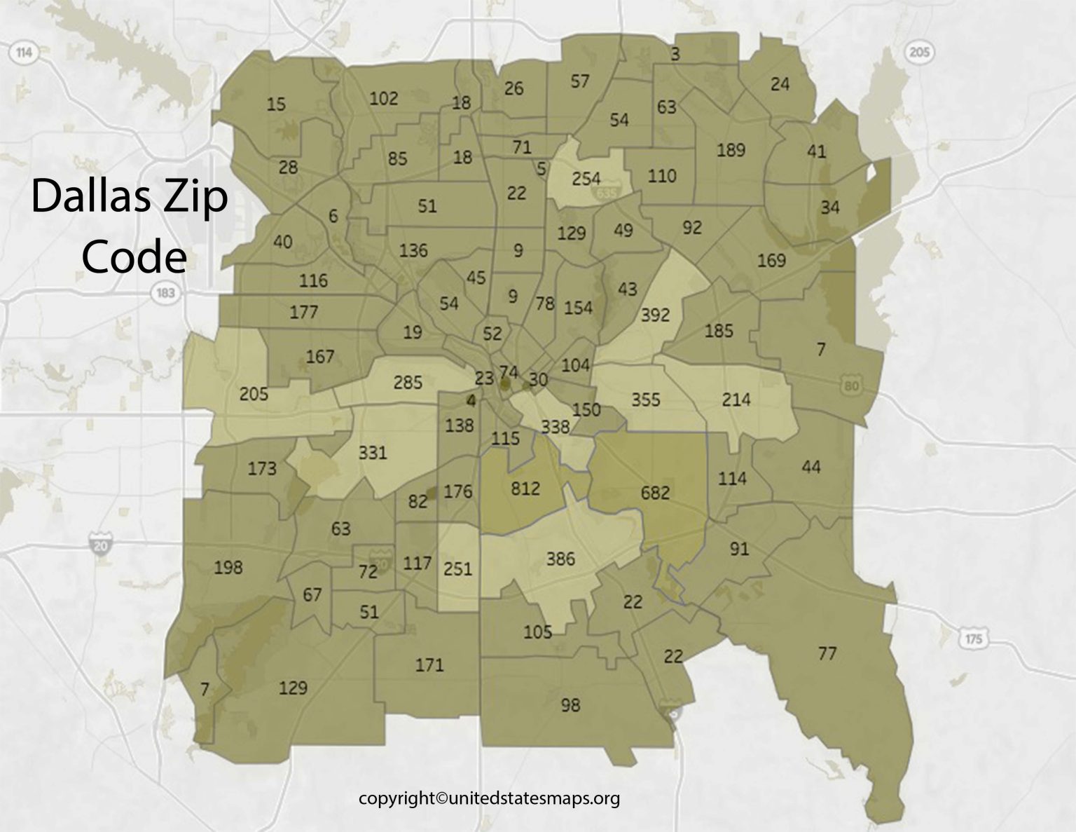 Dallas Zip Code Map Map Of Dallas By Zip Code 6663