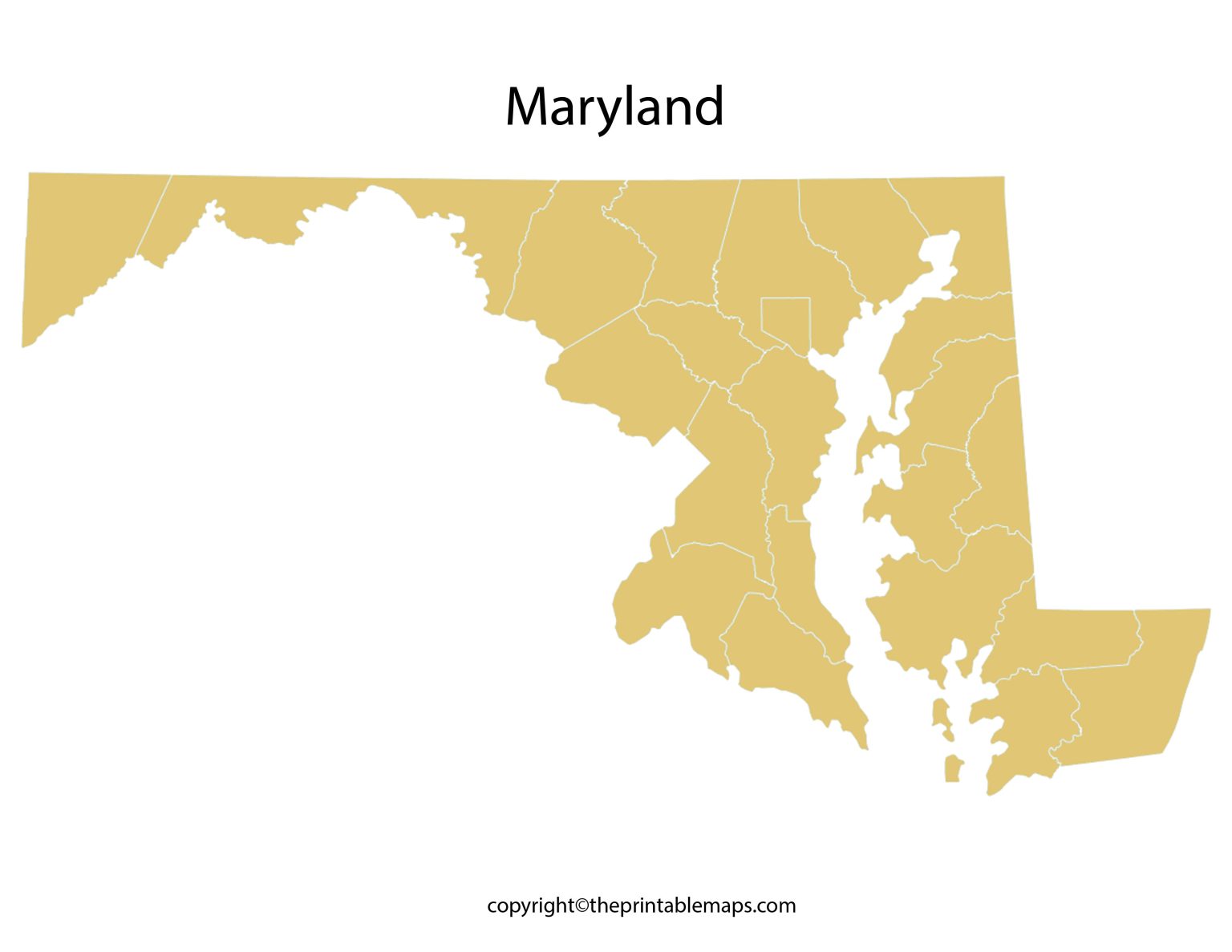 Maryland County Map | County Map of Maryland with Cities