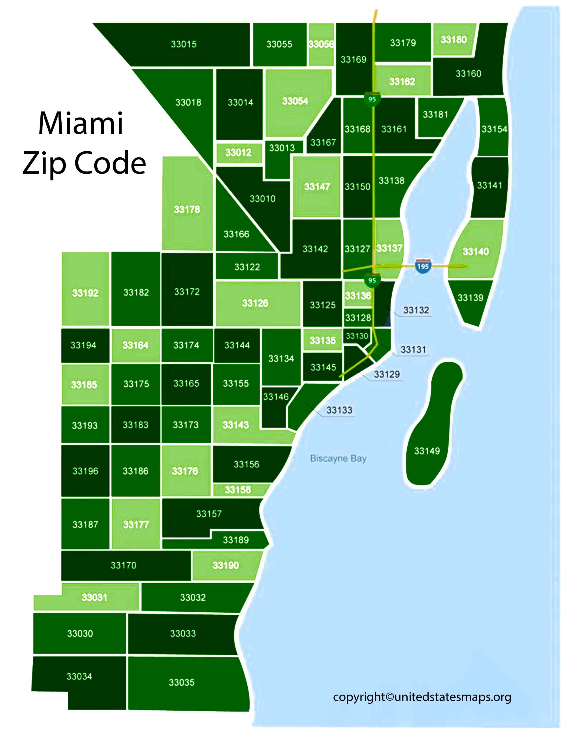 Miami Zip Code Map | Map Of Zip Codes In Miami