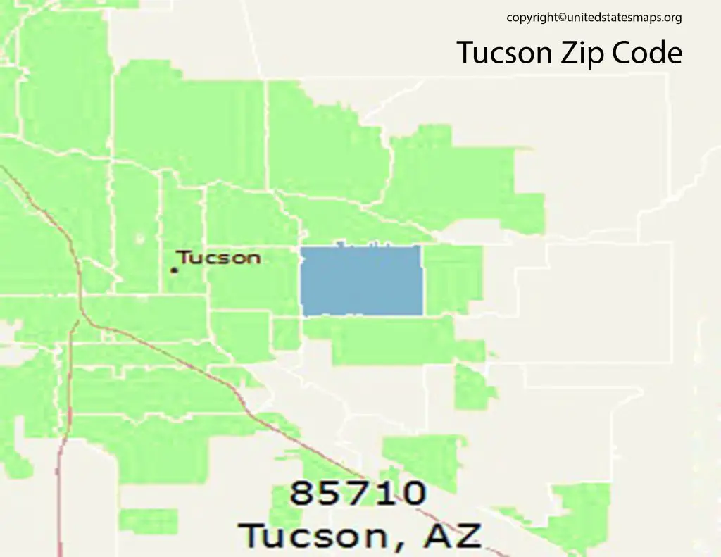Tucson Map with Zip Codes