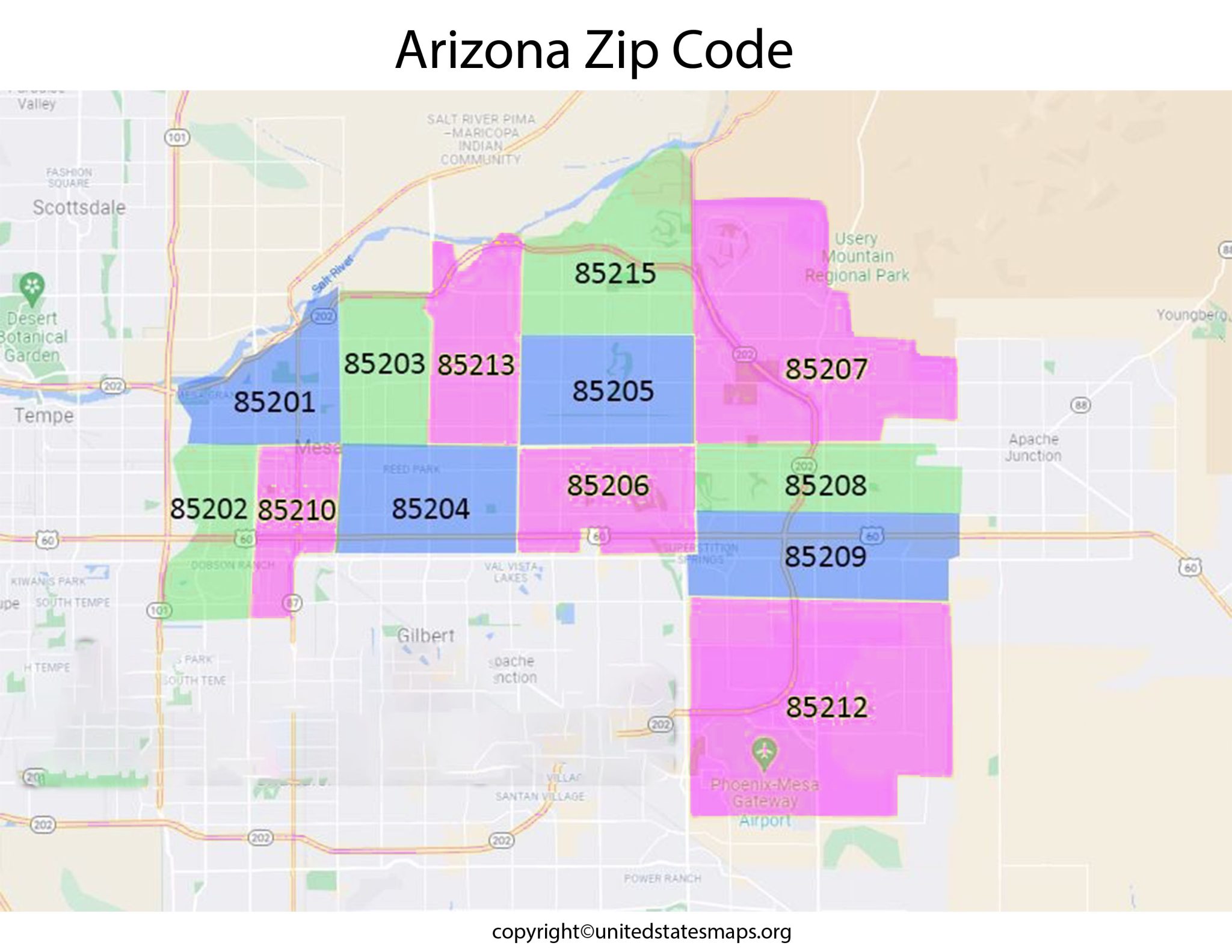 Arizona Zip Code Map Map Of Arizona By Zip Code 4714