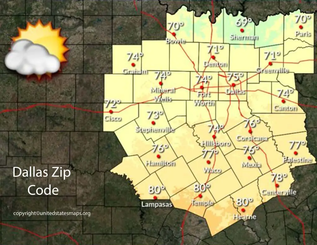 Zip Code Map of Dallas County
