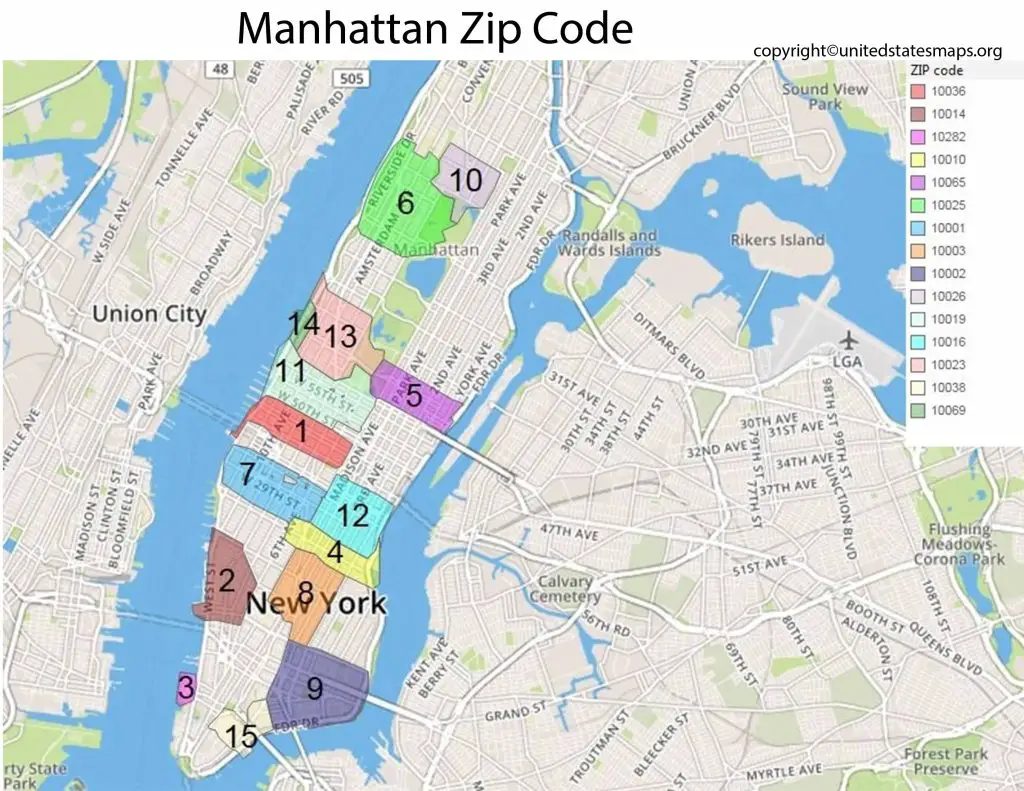 manhattan Zip Code Map