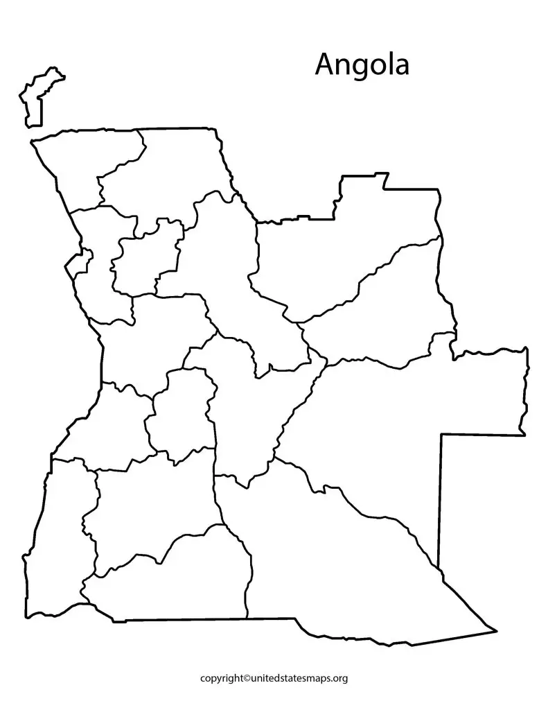 map of Angola blank