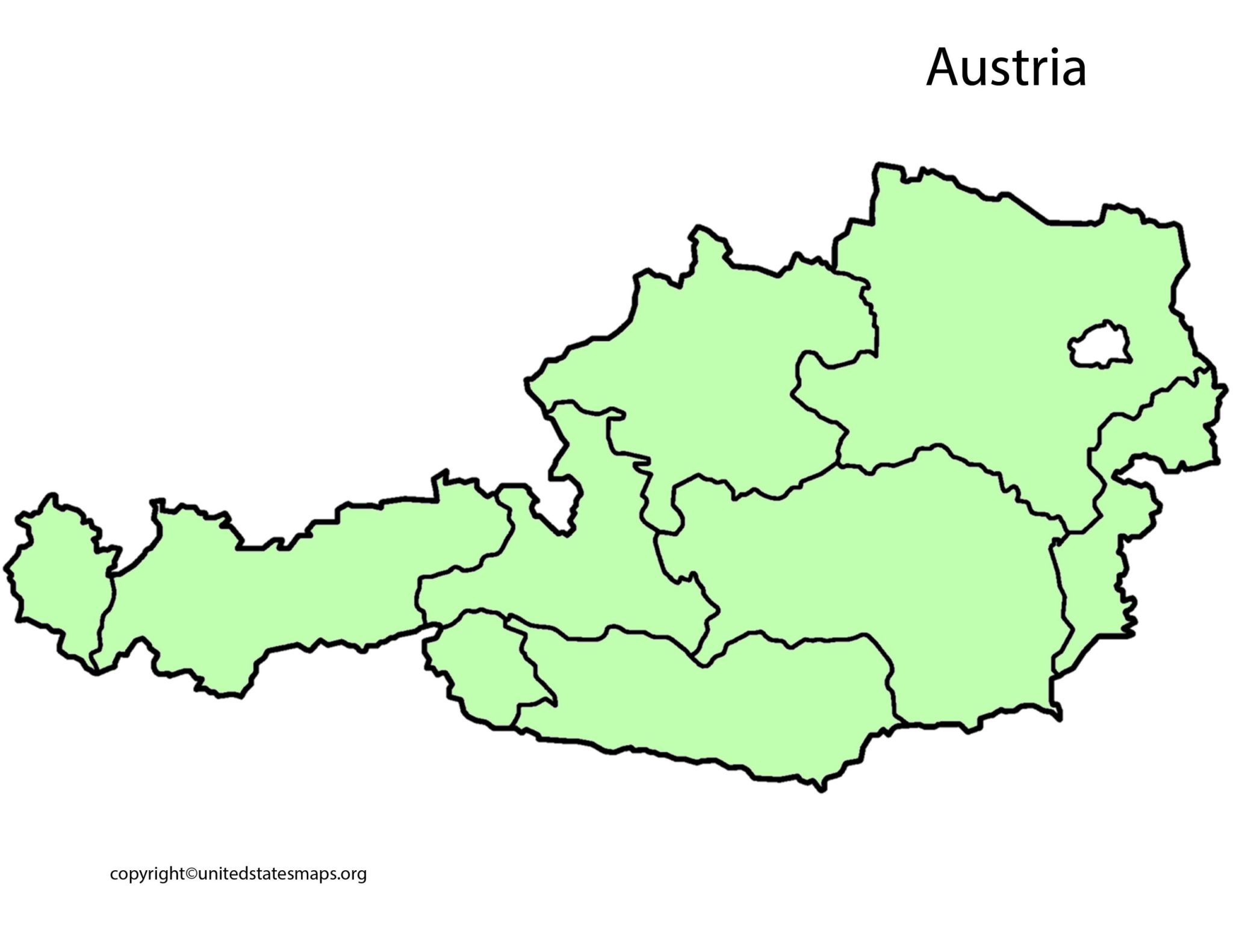 Blank Austria Map Blank Outline Map of Austria