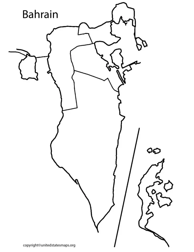 Blank Bahrain Map