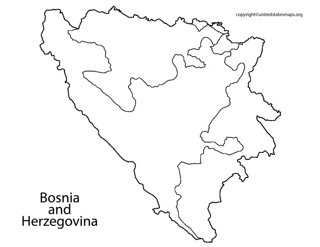 Blank Bosnia and Herzegovina Map