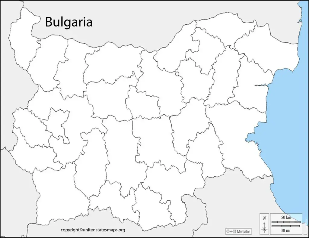 Blank Bulgaria Map