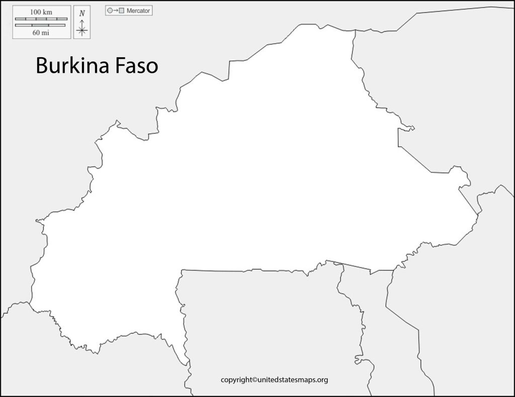 Blank Burkina Faso Map