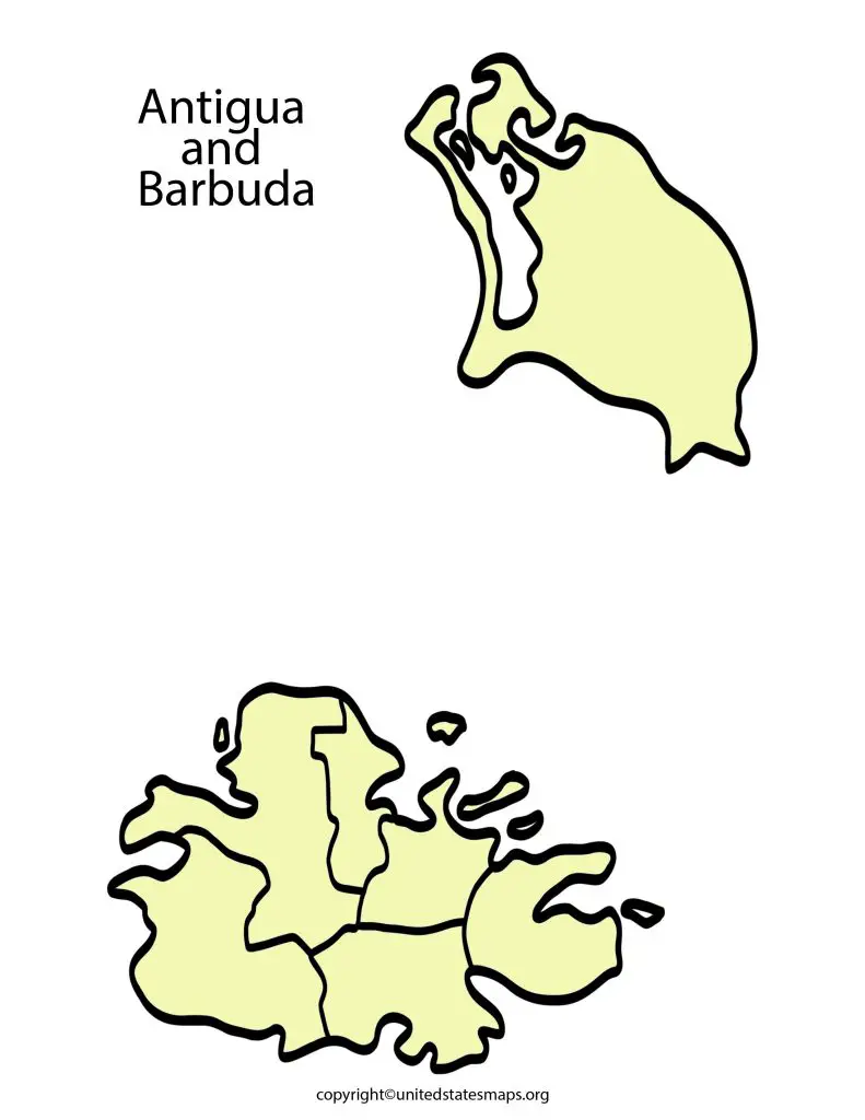 Blank Map of Antigua and Barbuda