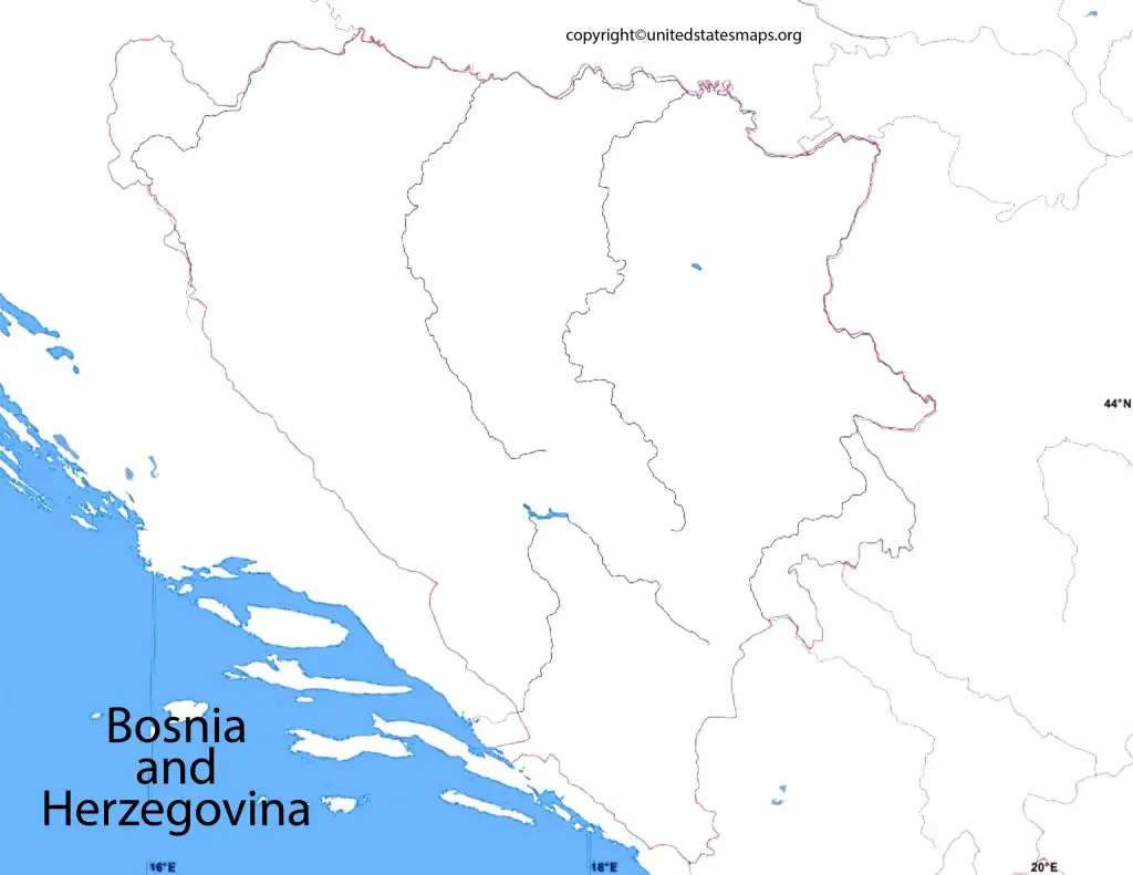 Blank Map of Bosnia and Herzegovina