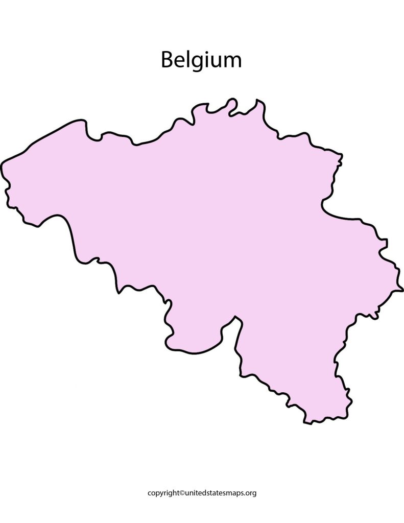 Blank Outline Map of Belgium