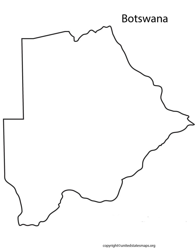 Blank Outline Map of Botswana