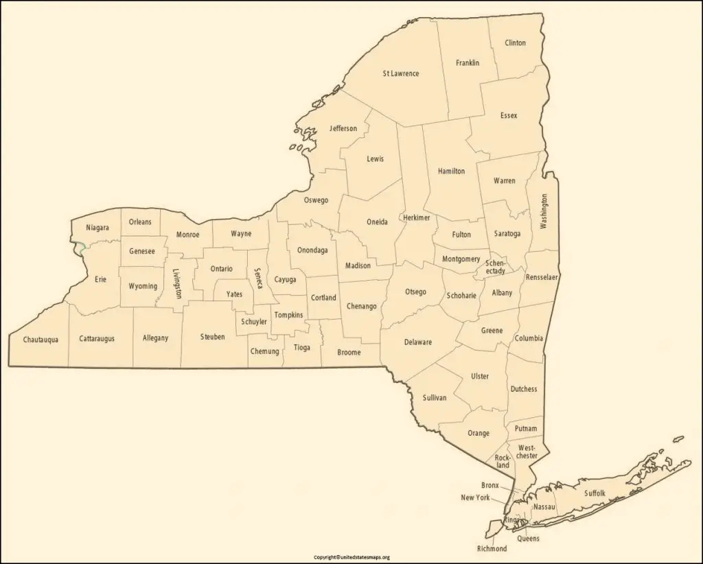 Counties in NYC Map