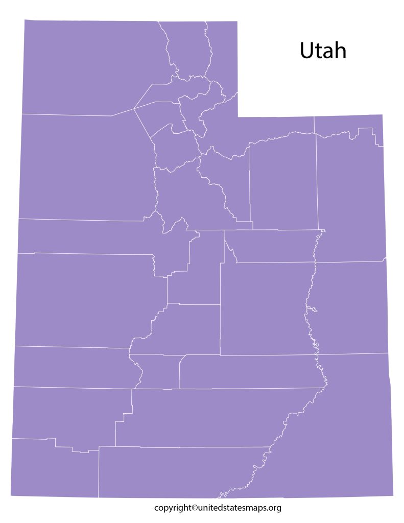 Counties in Utah Map