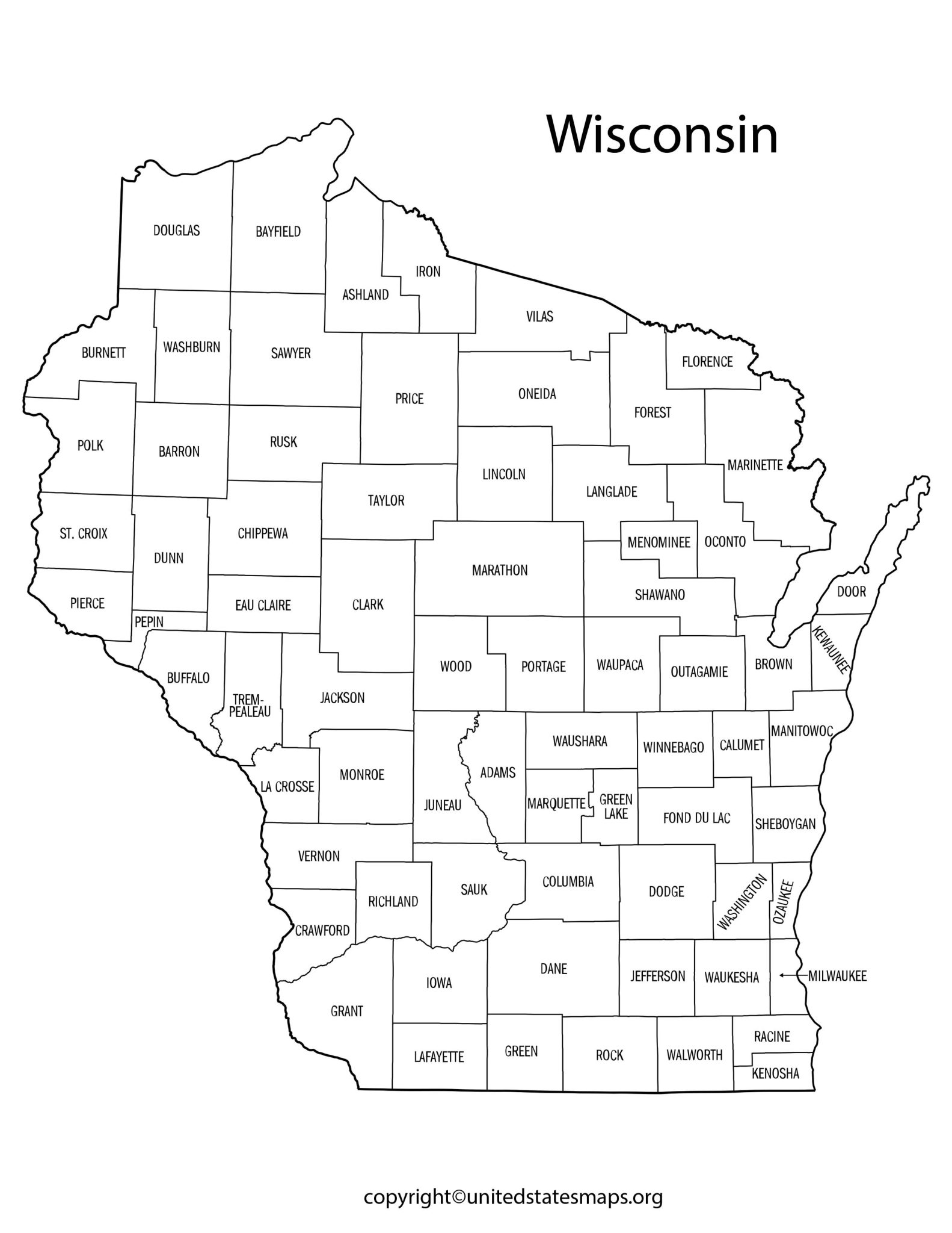 Wisconsin County Map | Map of Counties in Wisconsin