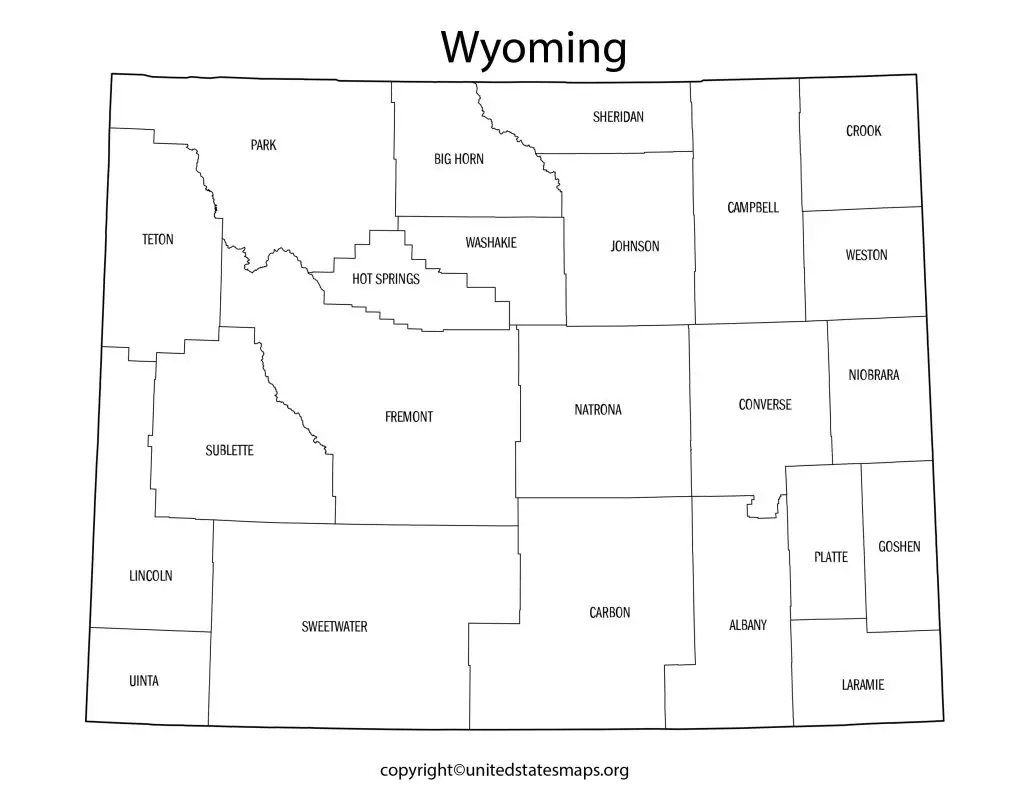 County Map of Wyoming