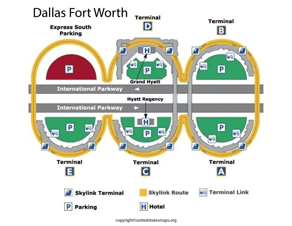 Dallas Airport terminal map