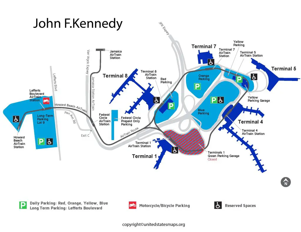 John F Kennedy Airport Map