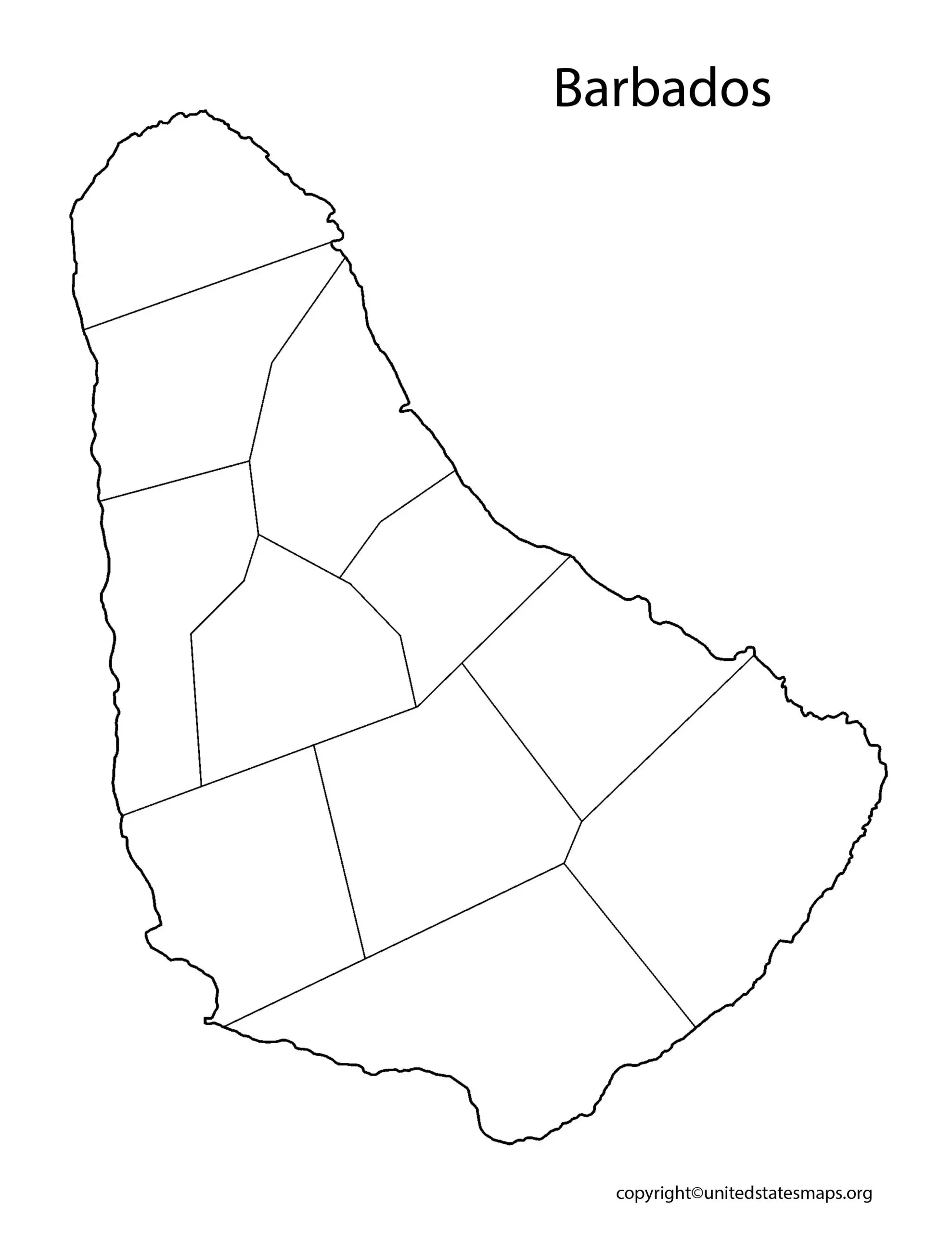 Map of Barbados Blank