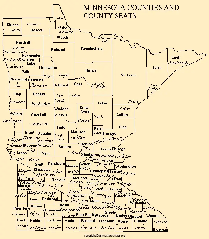 Minnesota Map by County