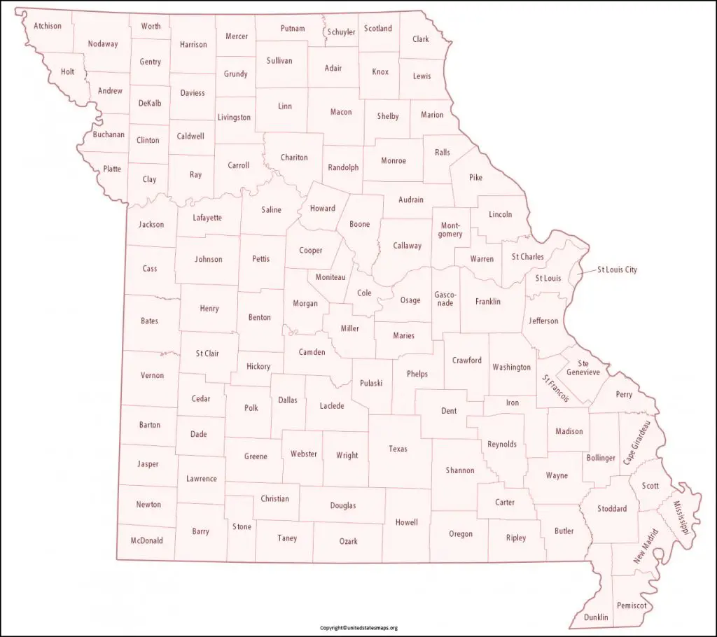 Missouri Map by County
