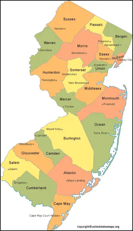 New Jersey County Map