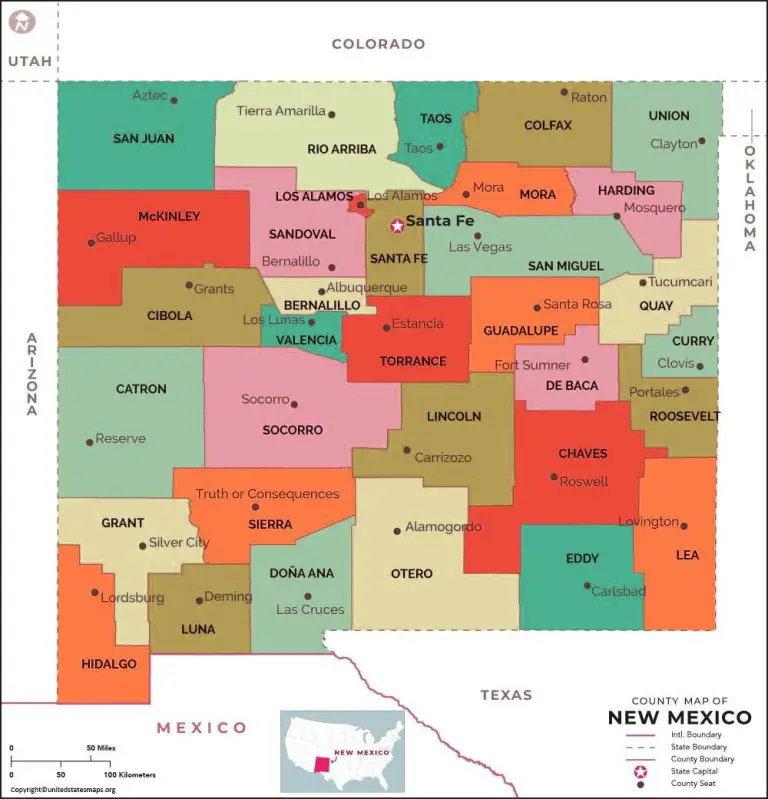 New Mexico County Map | Map of New Mexico Counties