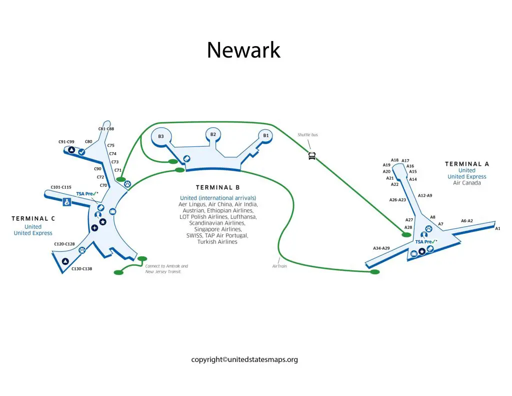 Newark Airport Gate Map