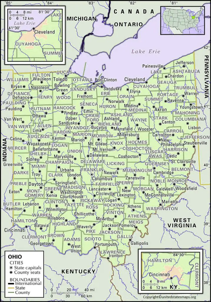 Ohio Map by County