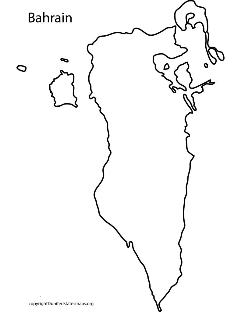 Printable Blank Map of Bahrain