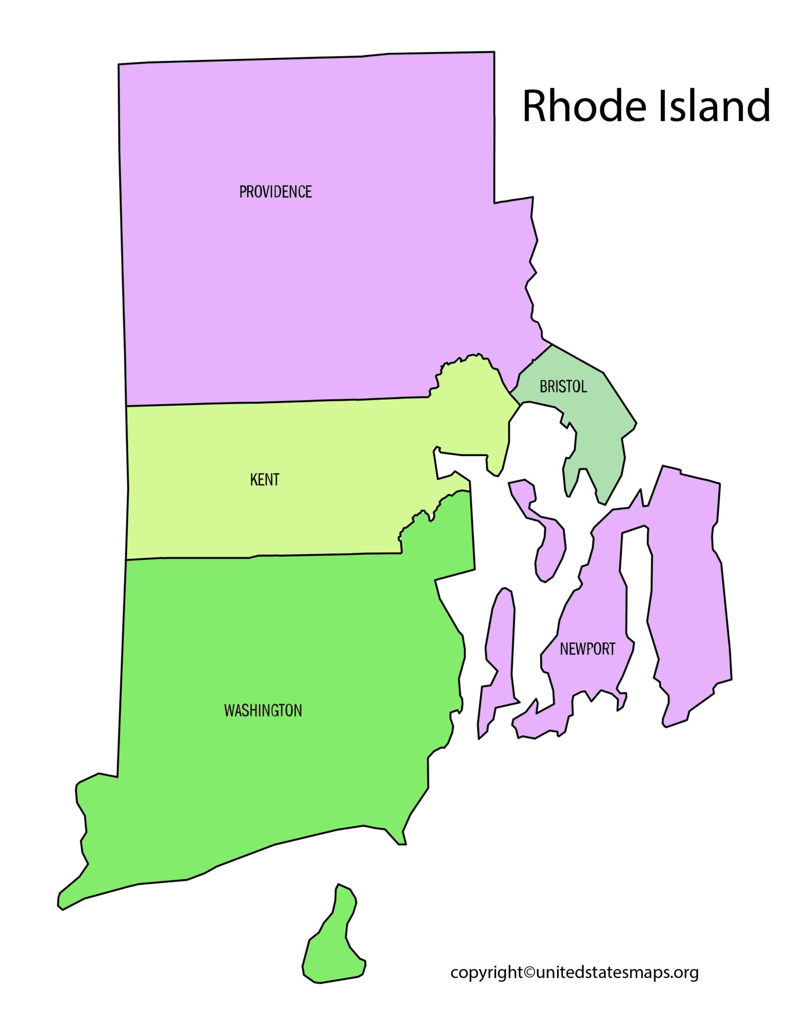 Rhode Island County Map | County Map Of Rhode Island