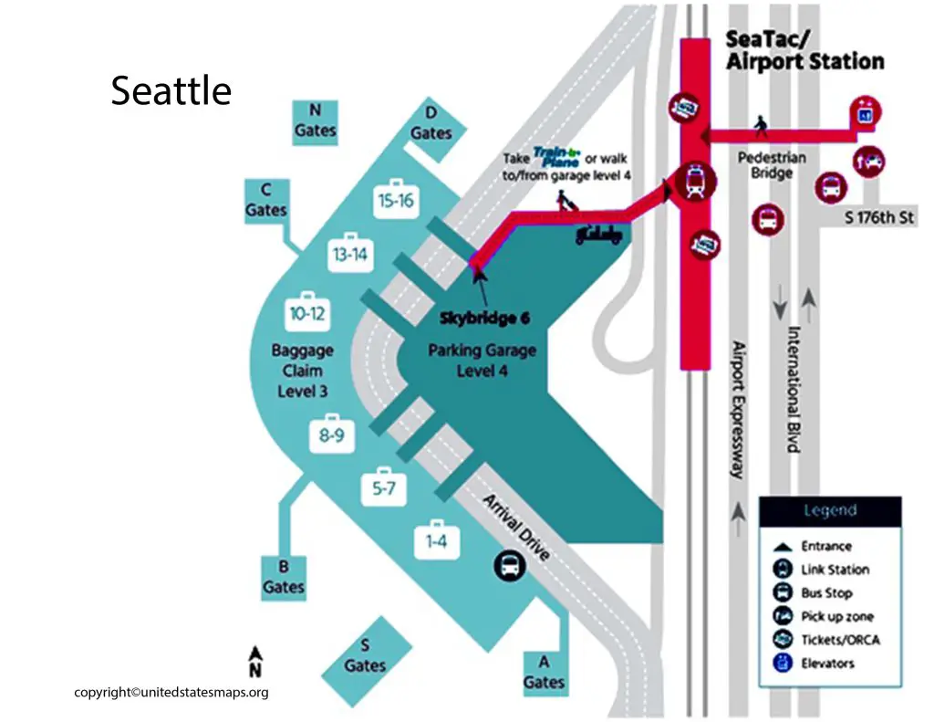 Seattle Airport Map | Map of Seattle Airport Terminals